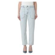 Snow Wash Cropped Jeans
