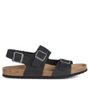 Sorte flade sandaler til mænd