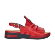 Vibrant Red Casual Flade Sandaler