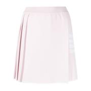 Pink 4-Bar Plisseret Miniskirt