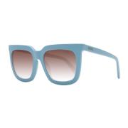Blå Firkantede Gradient Solbriller Kvinder
