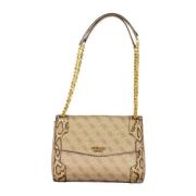 Elegant Chain Skuldertaske Beige