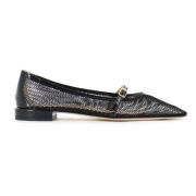 Sort Kalveskind Slingback Teresa