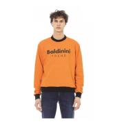 Orange Cotton Sweater med Front Logo