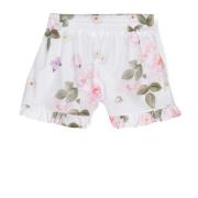 Blomsterfugleprint Hvide Shorts