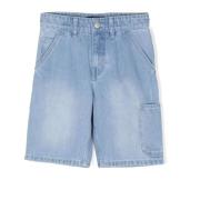 Blå Denim Bermuda Shorts