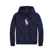 Blå Hoodie med Pony Logo