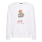 Hvid Teddy Bear Crew Neck Sweatshirt