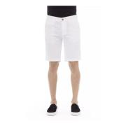 Hvide bomuld Bermuda shorts til mænd