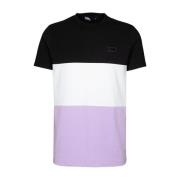 Almindelig T-shirt i sort, lilla, hvid