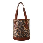 Leopard Print Bucket Håndtaske