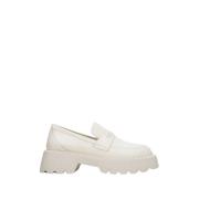 Kvinders Lyse Beige Læder Chunky Platform Loafers ER00111761