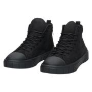 Herre Sort Ruskind High-Top Sneakers til Vinter med Pelsforing ER00113...