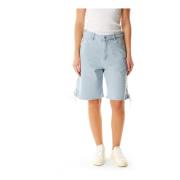 Klassiske Denim Shorts med Sidelukning