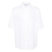 Hvid Stribet Button-Up Skjorte