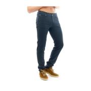 Slim Fit Plain Drill Jeans Blå