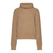 Brun Sweater Hvid/Blå