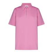 Rose Pink Polo Zip T-shirt