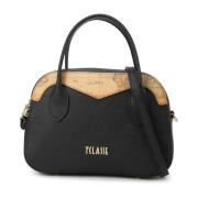 Sort Saffiano Satchel med Geo Classic Indsæt