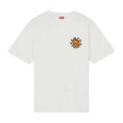 Orange Hvid Kortærmet Bomuldst-shirt