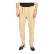 Beige Linen and Cotton Trousers