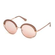 Rosaguld solbriller med lyserøde linser