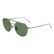Grøn Linse Sølvramme Solbriller