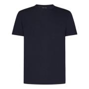Blå Ribbet Crewneck T-shirts og Polos