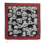 Silk Panda Print Shawl Wrap Scarf