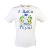 Tequila Print Hvid Bomuld T-Shirt
