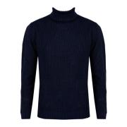 Ribstrikket Sweater med Golfhals