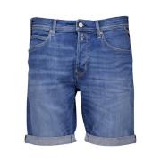 Blå Denim Shorts