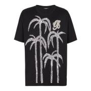 Palmetræ broderet T-shirt