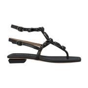 Flad græsk sandal med ankelrem
