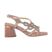 Rhinestone Square Heel Sandal