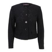 Blomstret Blazer Jakke med Knapper