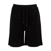 Sort Piqué Bermuda Shorts