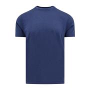 Blå T-shirt Crew-neck Broderet logo