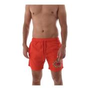 Rød Logo Badeshorts - Klassisk Stil