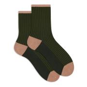 Grøn Lurex Twin-Rib Korte Sokker
