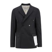 Sort Dobbeltbrystet Blazer Peak Revers