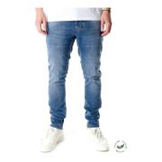 Slim Fit Mid Waist Jeans med Fade Effekter