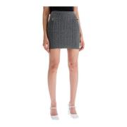 Flettet Uldstrik Mini Nederdel