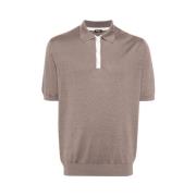 Silk-Bomuld Polo Skjorte Brun