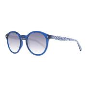 Blå Runde Gradient Solbriller 100% UV Beskyttelse