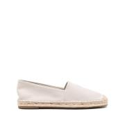 Flade Beige Lærred Slip-On Sko