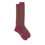 Fuchsia Twin-Rib Cotton Socks