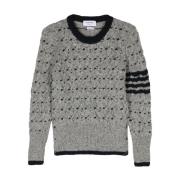 Stribet Kabelstrik Sweater