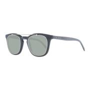 Sorte firkantede solbriller med grå linser