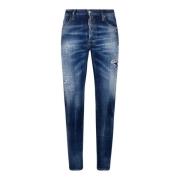 Marineblå Denim Jeans Slim Fit